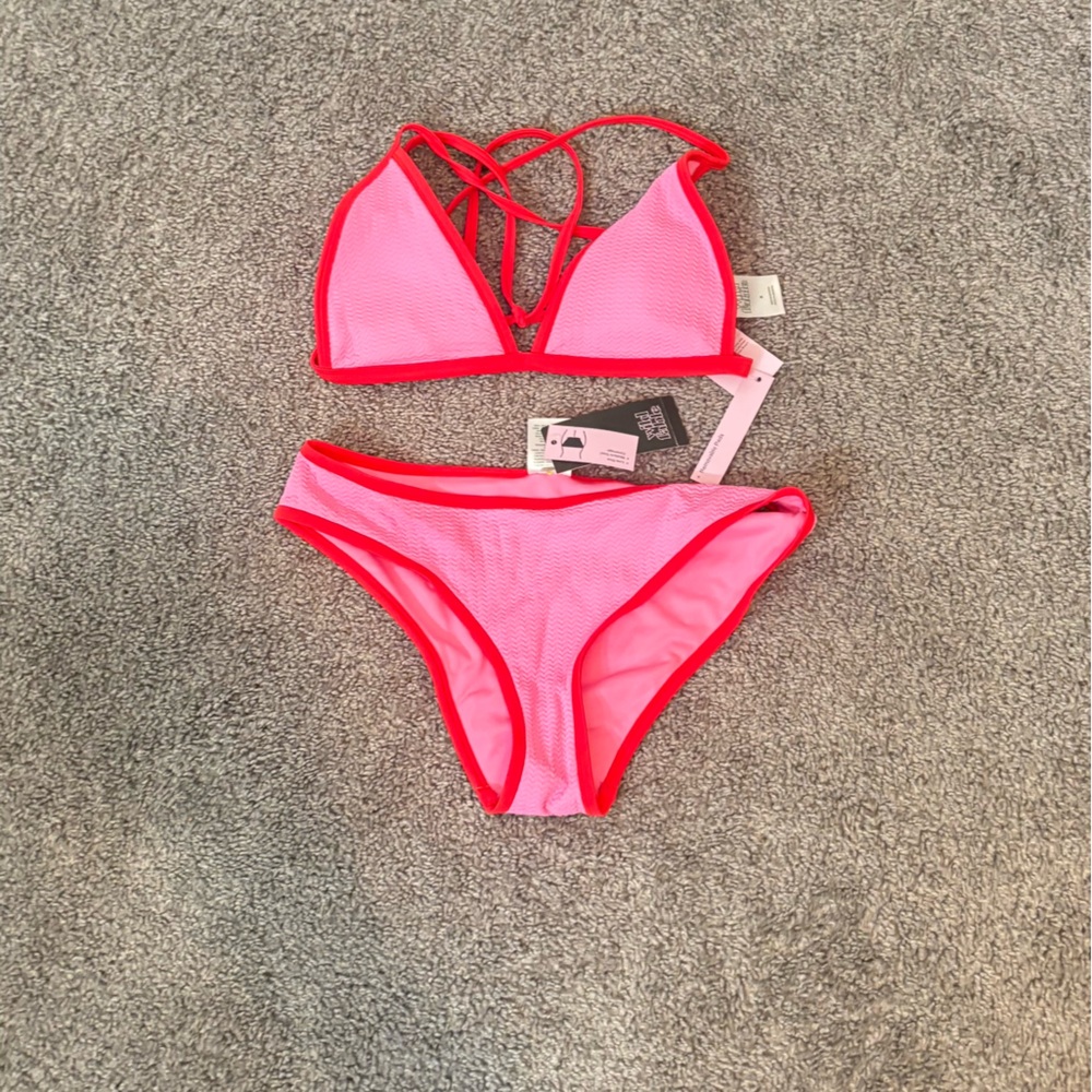 Wild Fable Pink and Red Bikini Set